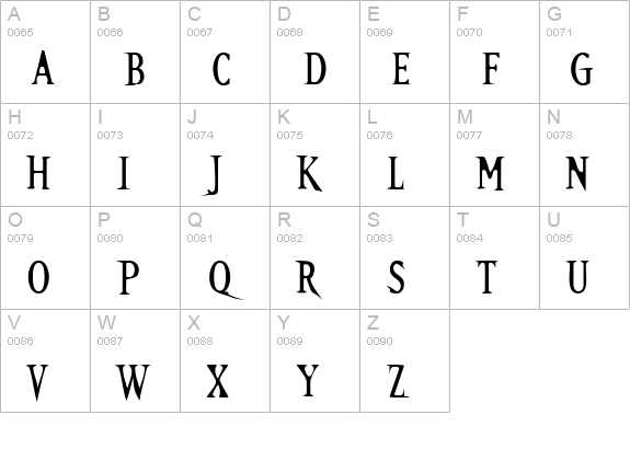 Kallamar Stout uppercase A-Z preview