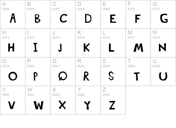 Kalli uppercase A-Z preview