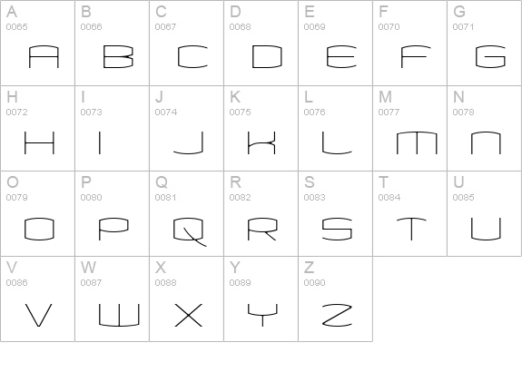 Kameleon Thin uppercase A-Z preview