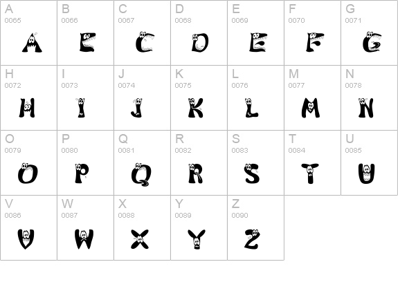 KAMonster uppercase A-Z preview