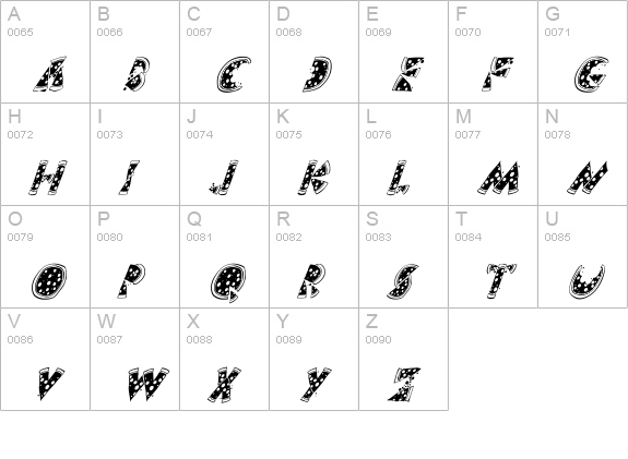 KAPizzaMunch uppercase A-Z preview