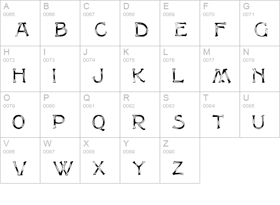 Kapriole uppercase A-Z preview