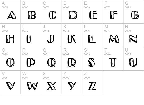 Kaptain Toupe uppercase A-Z preview