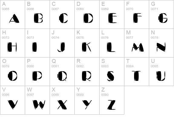 KaptainKirk uppercase A-Z preview