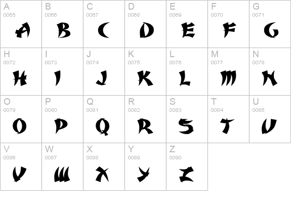 Karate Medium uppercase A-Z preview