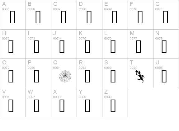 Karen Helenes Dingbats uppercase A-Z preview