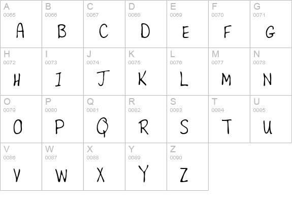 KarensHand Regular uppercase A-Z preview