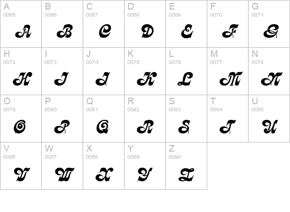 Karin-Regular uppercase A-Z preview