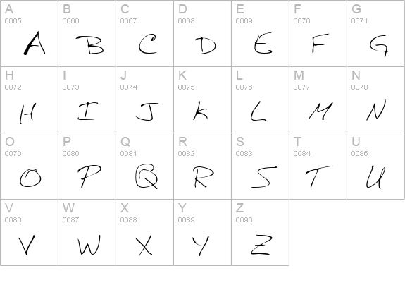 KarlsHand Regular uppercase A-Z preview