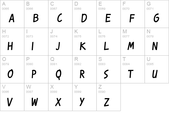 Karmatic Revolution uppercase A-Z preview