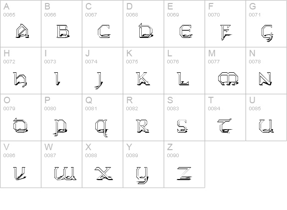 KarthagoShadow uppercase A-Z preview