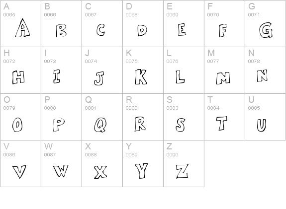 Kartoone uppercase A-Z preview