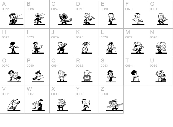 KartoonKutz uppercase A-Z preview