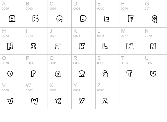 Kartoons uppercase A-Z preview