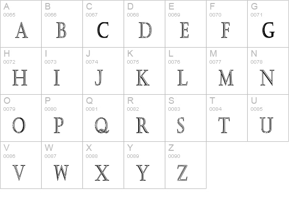 KastellarHC uppercase A-Z preview