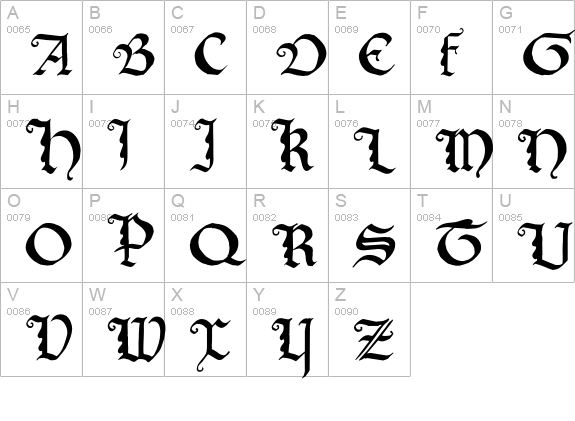 Kastiel uppercase A-Z preview