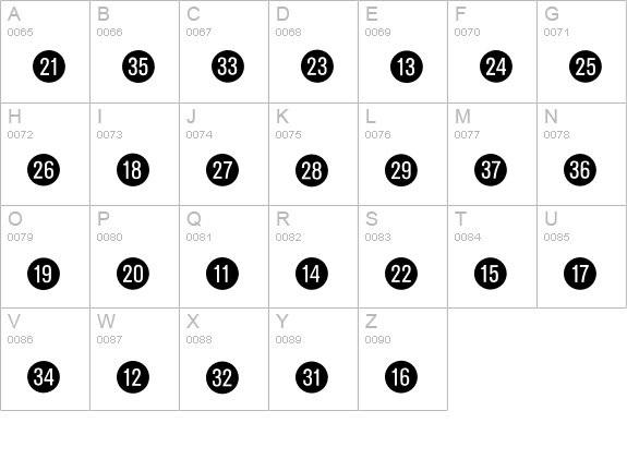 Katalogziffern Negativ uppercase A-Z preview