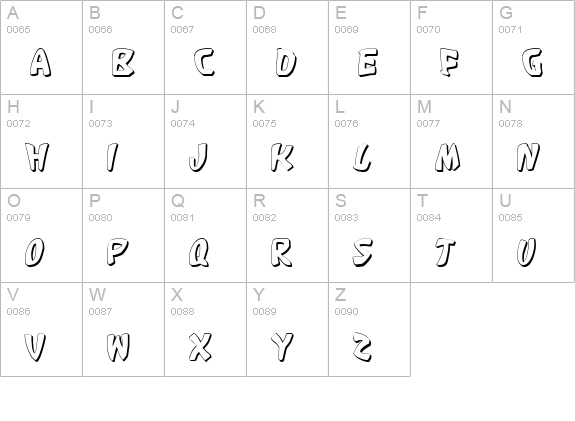 Katana Shadow uppercase A-Z preview