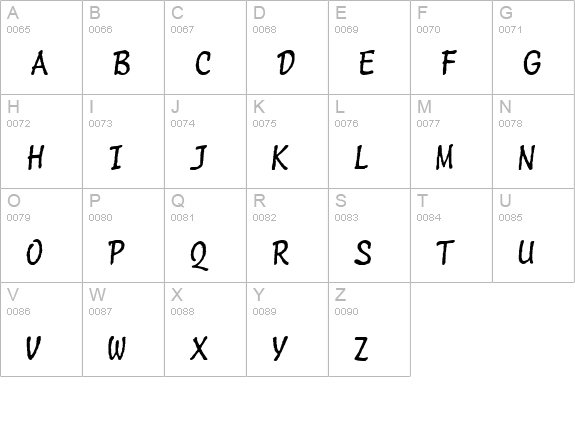 Kathleen uppercase A-Z preview