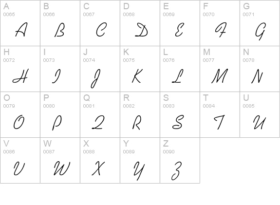 KaufmannScript uppercase A-Z preview