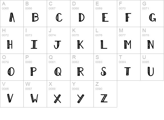 KBLimeLight uppercase A-Z preview