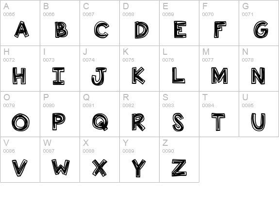 KBLuckyClover uppercase A-Z preview