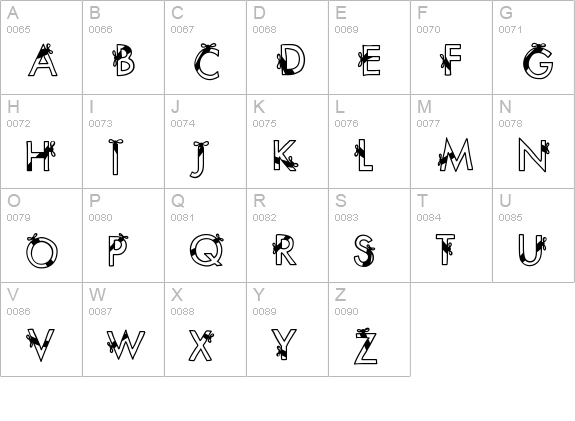 KBRibbonsAndBows uppercase A-Z preview