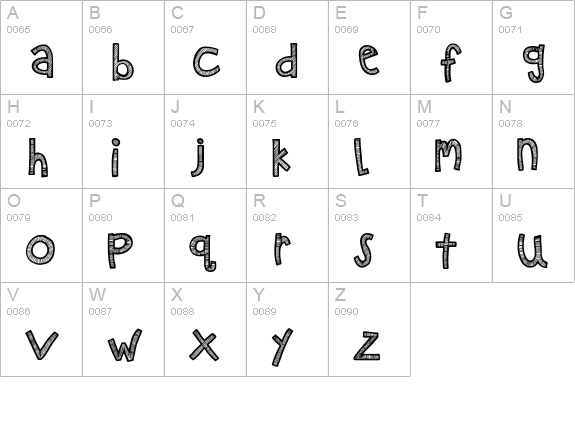 KBZipaDeeDooDah uppercase A-Z preview