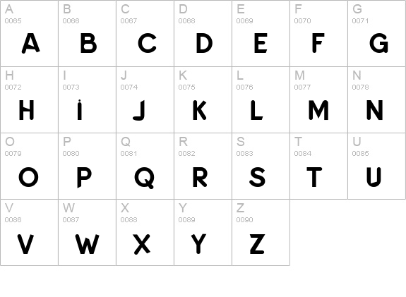KeedySansReg Regular uppercase A-Z preview