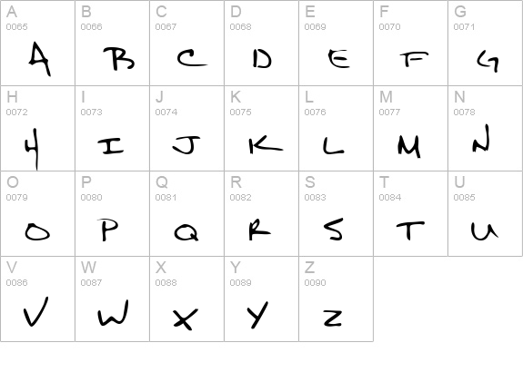 KeithsHand uppercase A-Z preview