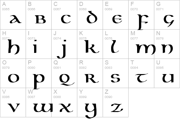 Kells Uncial - DGL Bold uppercase A-Z preview