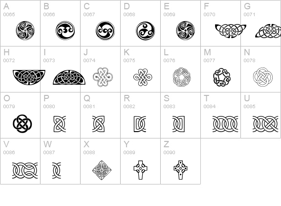KellsExtras uppercase A-Z preview