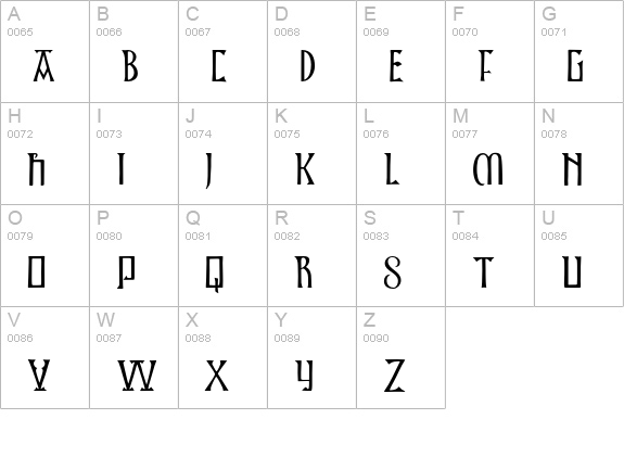 KellsSquare uppercase A-Z preview
