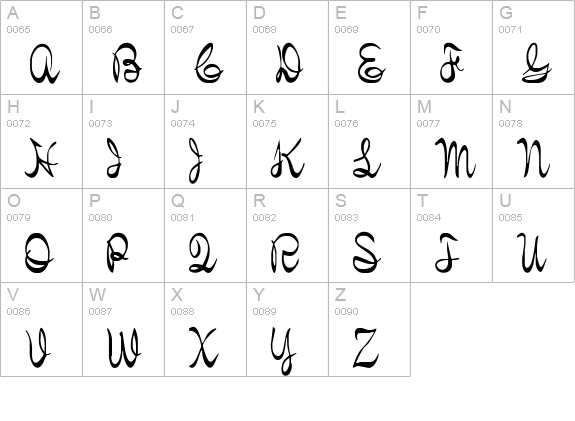 KellyBrown Regular uppercase A-Z preview