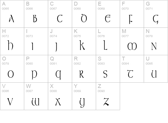 Kelt Thin Normal uppercase A-Z preview