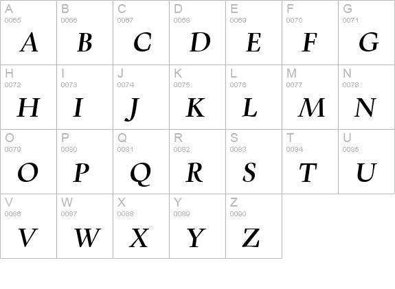 Kennedy Bold Italic GD uppercase A-Z preview