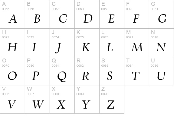Kennedy Book Italic GD uppercase A-Z preview