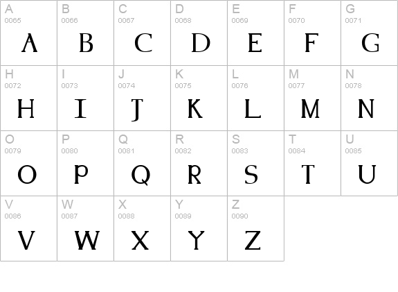 Kennon Normal uppercase A-Z preview
