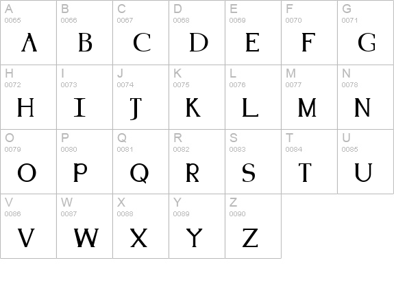 Kennon Plain uppercase A-Z preview