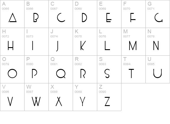 Kensington uppercase A-Z preview