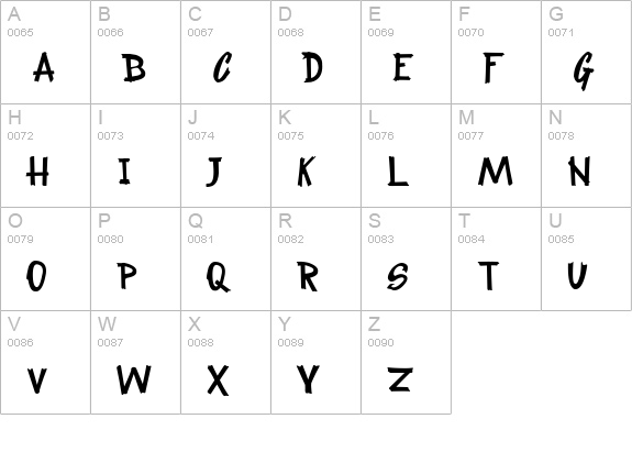 KentuckyFriedFont uppercase A-Z preview