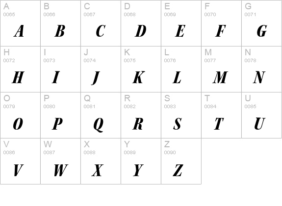 Kepler Std Black Condensed Italic Subhead uppercase A-Z preview