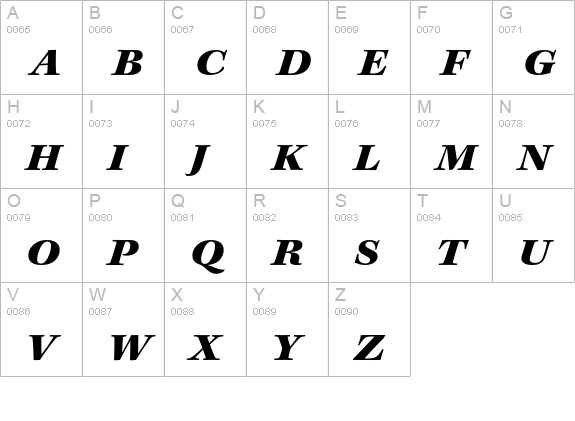 Kepler Std Black Extended Italic uppercase A-Z preview