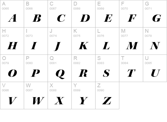 Kepler Std Black Extended Italic Display uppercase A-Z preview