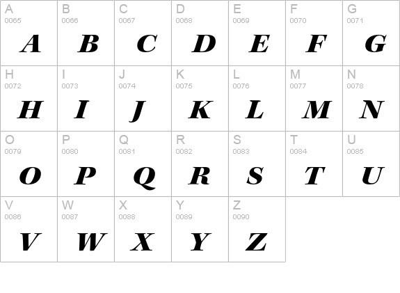 Kepler Std Black Extended Italic Subhead uppercase A-Z preview