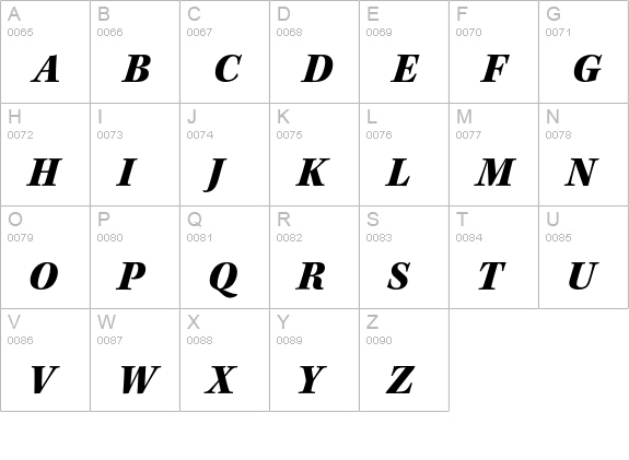 Kepler Std Black Italic uppercase A-Z preview