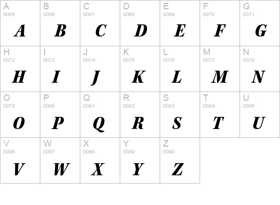 Kepler Std Black Semicondensed Italic uppercase A-Z preview
