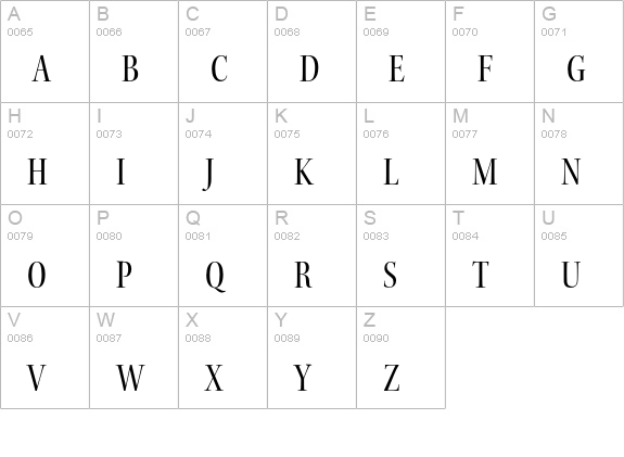 Kepler Std Condensed Display uppercase A-Z preview