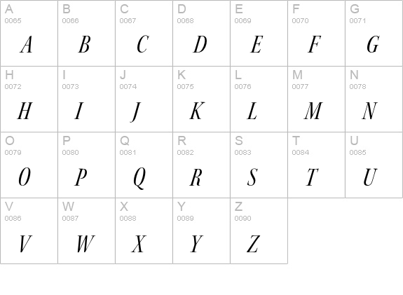 Kepler Std Condensed Italic Display uppercase A-Z preview