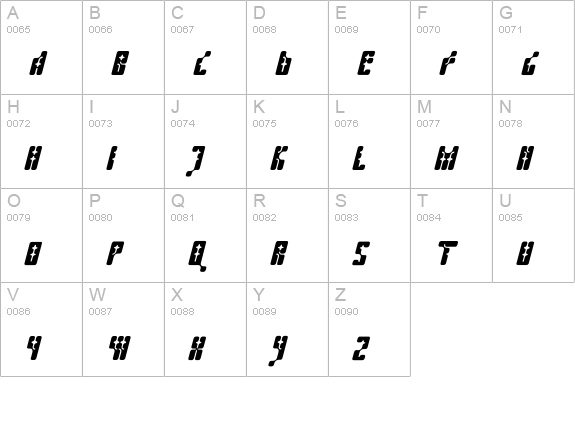 Kernfusion-GlamItalic uppercase A-Z preview